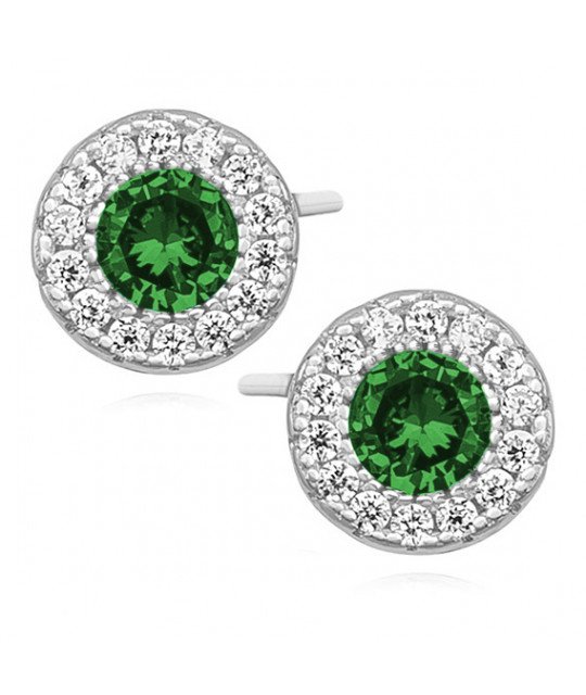 Silver elegant earrings with zirconia