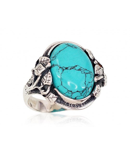 Silver ring, Silver 925°, oxide (Plating), Turquoise (Imitation)