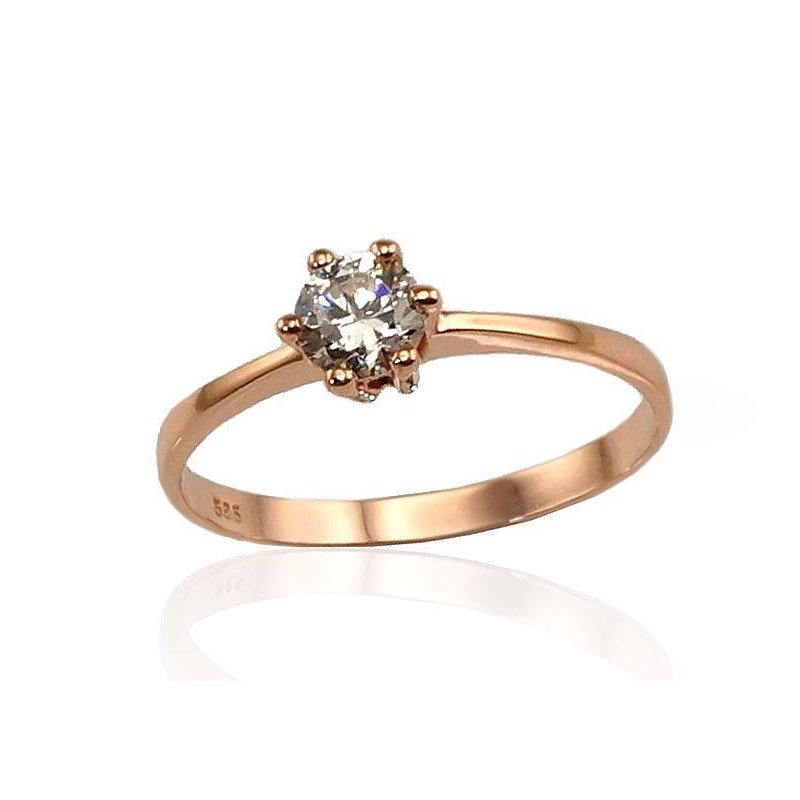 Gold ring, Red Gold 585°, Zirkons