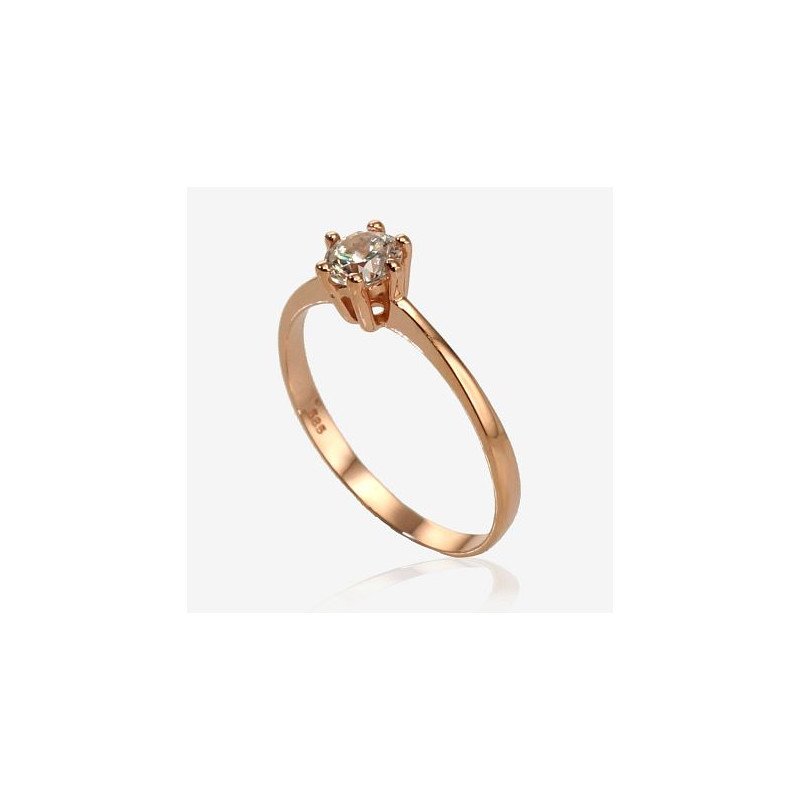 Gold ring, Red Gold 585°, Zirkons