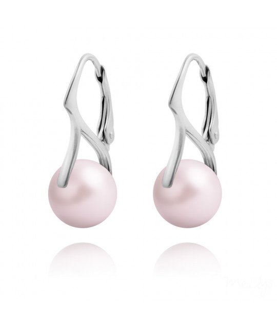 Sidabriniai auskarai Nacreous Pearl, Pastel Rose