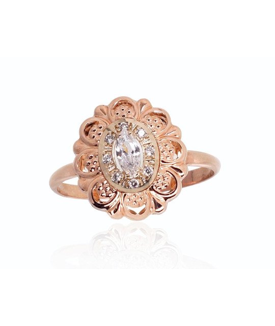 Kuldsõrmus, Valge/Punane Kuld 585°, Tsirkonid