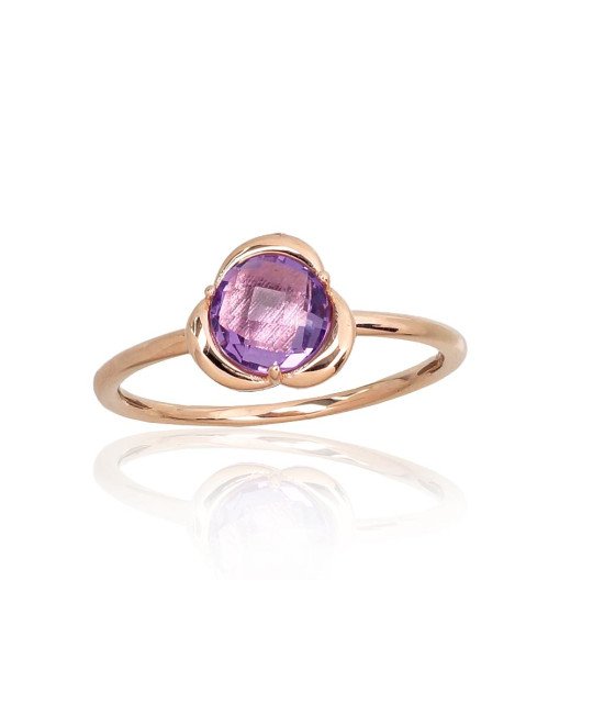 Gold ring, Red Gold 585°, Amethyst