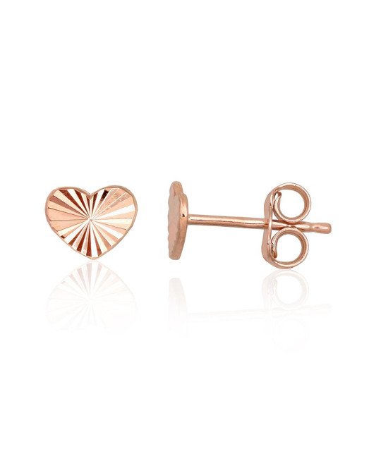Gold classic studs earrings, Red Gold 585°