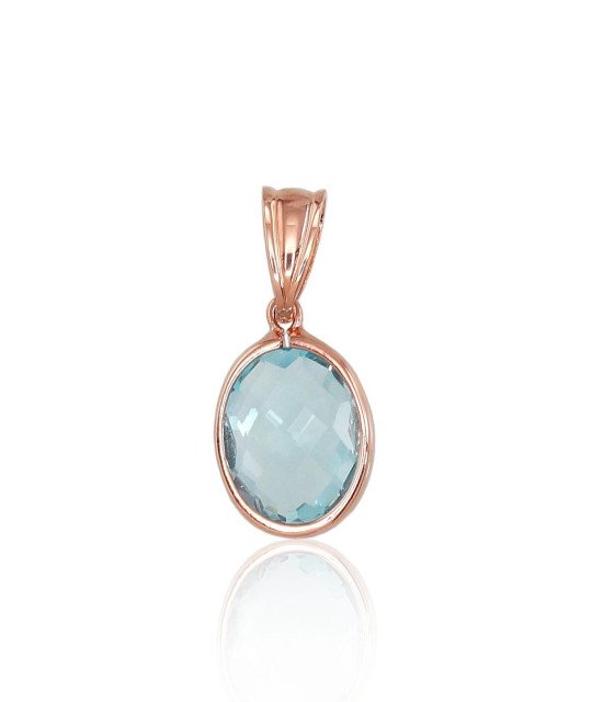 Zelta kulons, Sarkanais Zelts 585°, Debess zils topāzs