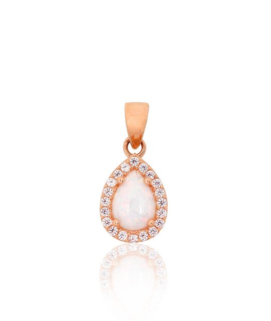 Auksinis pakabukas, Raudonas Auksas 585°, Cirkonai, Opalitas