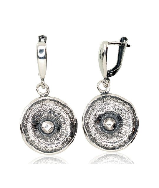 Silver earrings with 'english' lock, Silver 925°