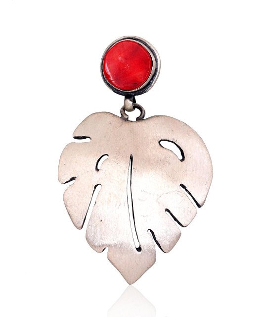 Silver pendant, Silver 925°, oxide (Plating), Coral