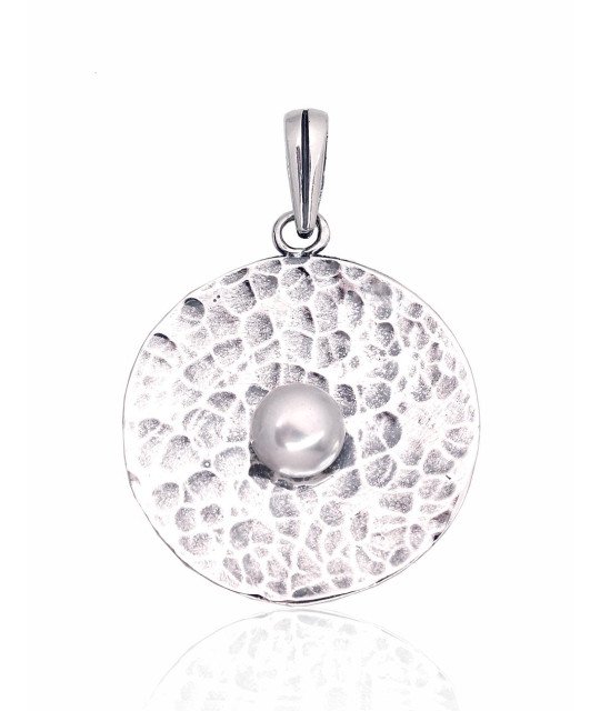 Silver pendant, Silver 925°, oxide (Plating), Fresh-water Pearl