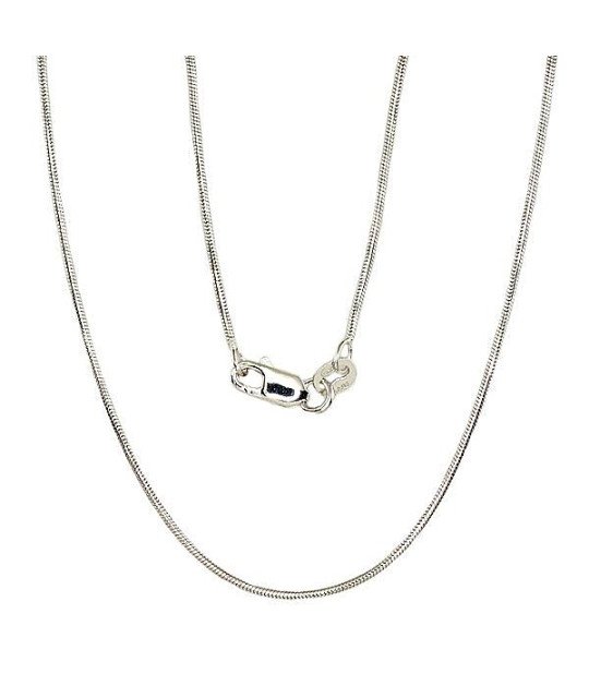 Silver chain Snake 1 mm, Silver 925°, Rhodium (Plating)