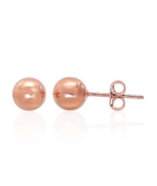 Gold classic studs earrings, Red Gold 585°