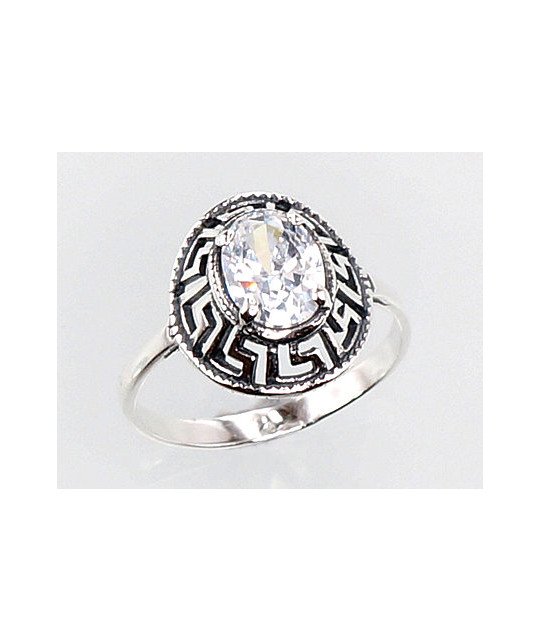 Silver ring, Silver 925°, oxide (Plating), Zirkons