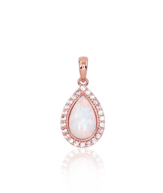Gold pendant, Red Gold 585°, Zirkons, Opalit