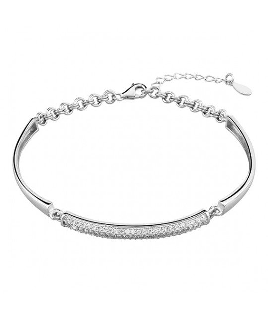 Silver SENTIELL bracelet with white zircon