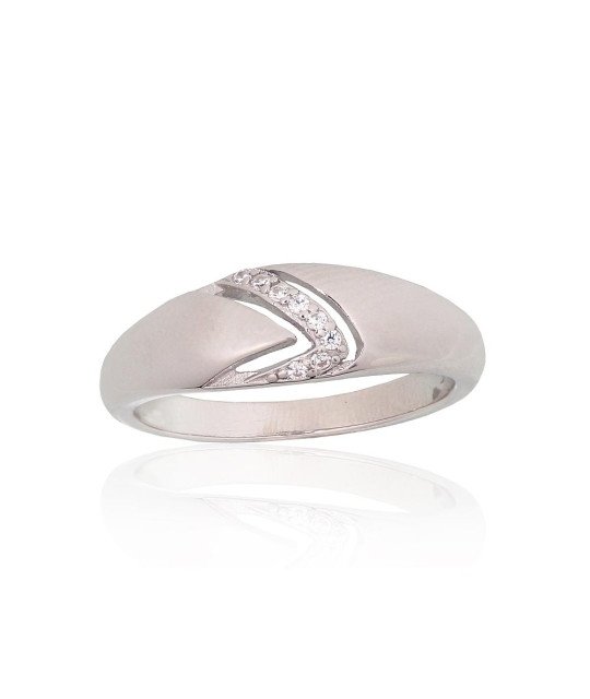 Silver ring, Silver 925°, Rhodium (Plating), Zirkons