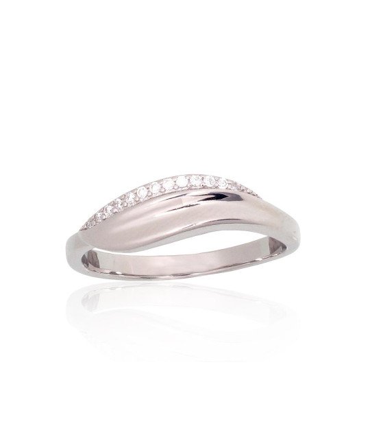 Silver ring, Silver 925°, Rhodium (Plating), Zirkons