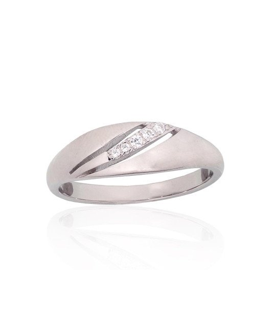 Silver ring, Silver 925°, Rhodium (Plating), Zirkons
