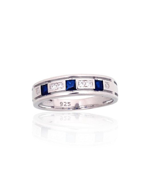 Silver ring, Silver 925°, Rhodium (Plating), Zirkons