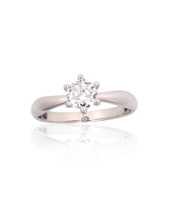 Silver ring, Silver 925°, Rhodium (Plating), Zirkons