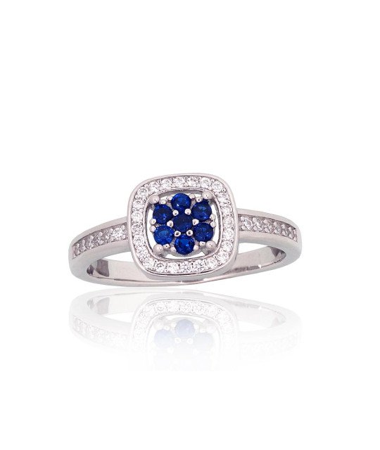 Silver ring, Silver 925°, Rhodium (Plating), Zirkons