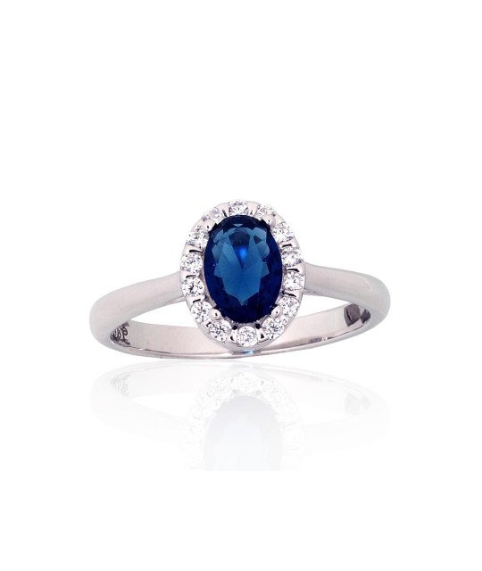 Silver ring, Silver 925°, Rhodium (Plating), Zirkons