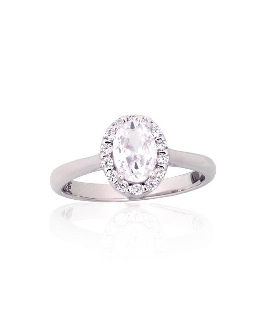 Silver ring, Silver 925°, Rhodium (Plating), Zirkons