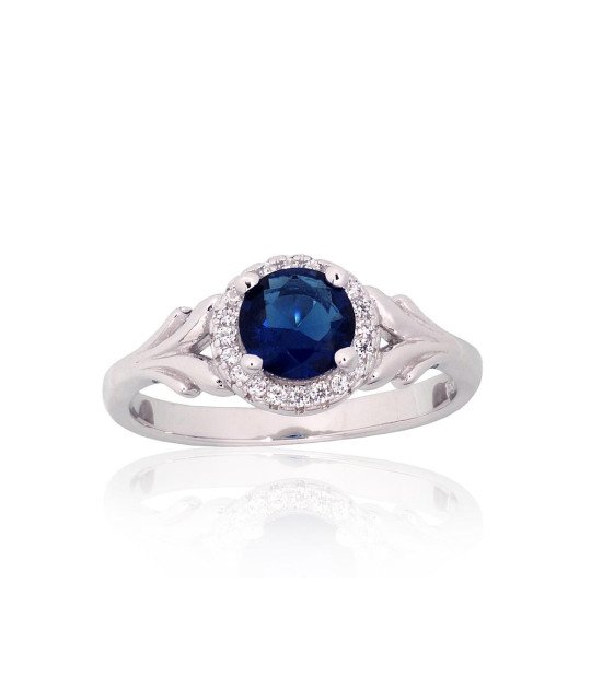 Silver ring, Silver 925°, Rhodium (Plating), Zirkons