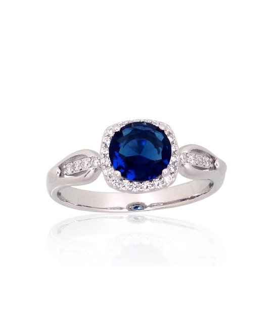 Silver ring, Silver 925°, Rhodium (Plating), Zirkons