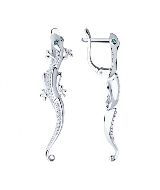 Silver earrings SOKOLOV, Lizard
