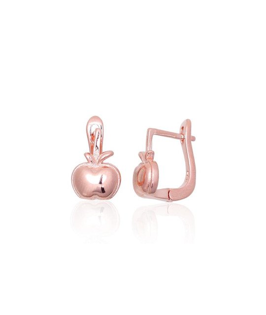 'Inglise' sulguriga hõbekõrverõngad, Hõbe 925°, punane kuld (kate)