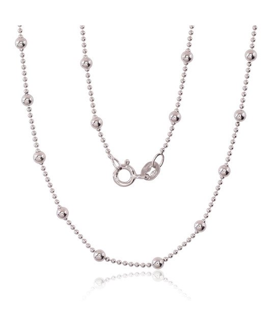 Sidabrinė grandinėlė Bead 1-3 mm, Sidabras 925°, rodis (padengti)