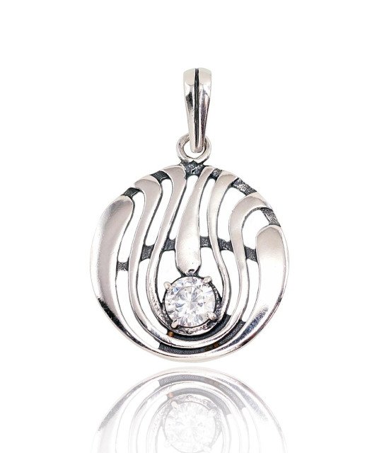 Silver pendant, Silver 925°, oxide (Plating), Zirkons