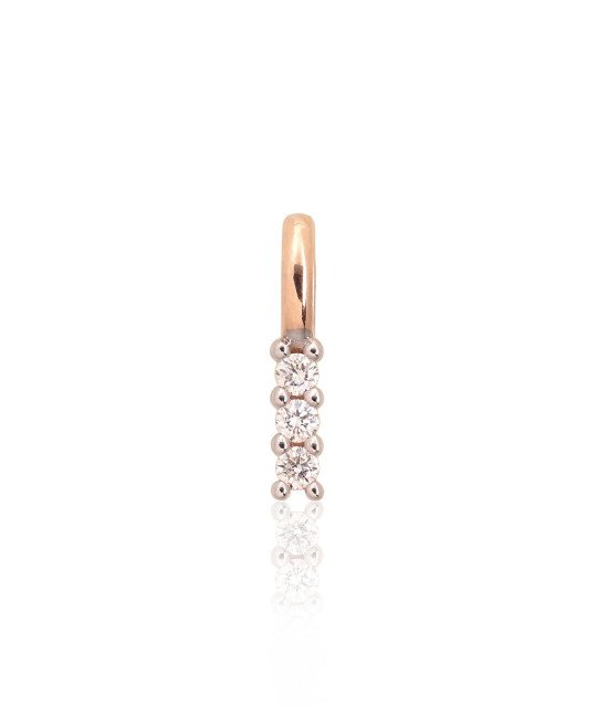 Gold pendant, Red Gold 585°, Rhodium (Plating), Diamonds