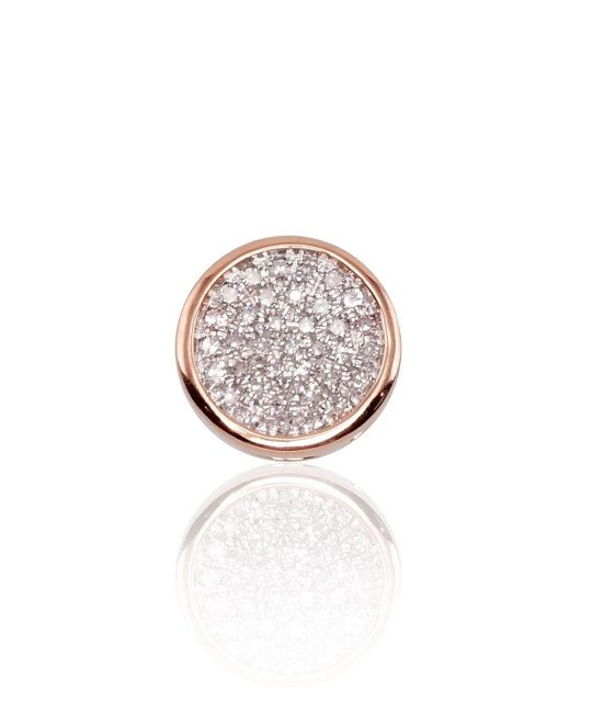 Gold pendant, Red Gold 585°, Rhodium (Plating), Diamonds