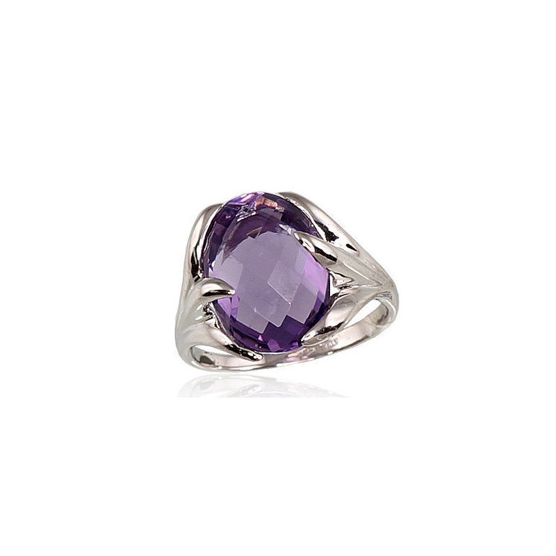 Gold ring, White Gold 585°, Amethyst