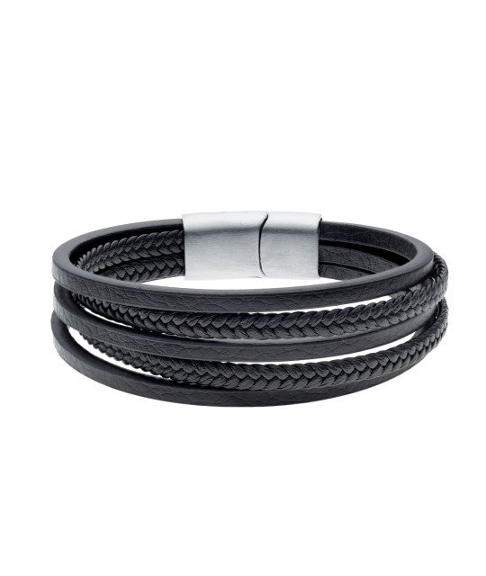 Stainless Steel Bracelets with Leather Straps