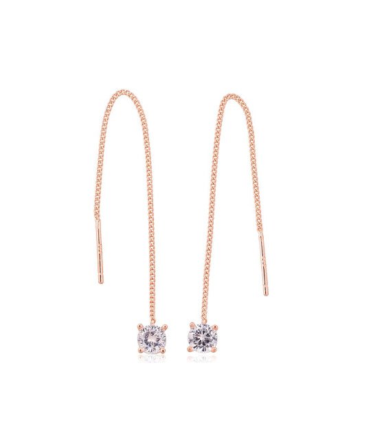 Hõbedast kõrvarõngad, Hõbe 925°, punane kuld (kate), Tsirkonid