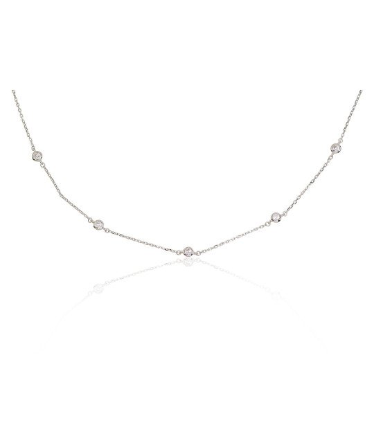 Sudraba kaklarota, Sudrabs 925°, rodijs (pārklājums), Cirkoni