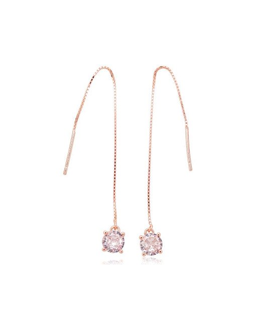 Sudraba auskari, Sudrabs 925°, sarkanais zelts (pārklājums), Cirkoni