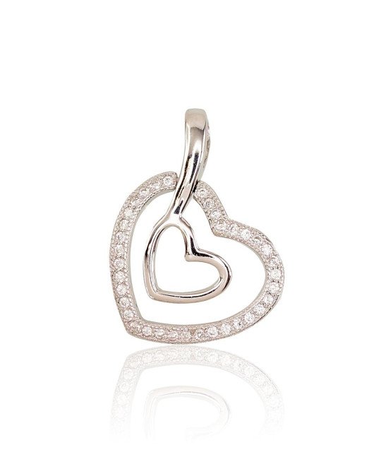 Silver pendant, Silver 925°, Rhodium (Plating), Zirkons