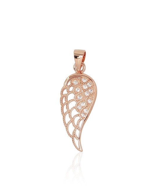 Silver pendant, Silver 925°, red gold (Plating), Zirkons