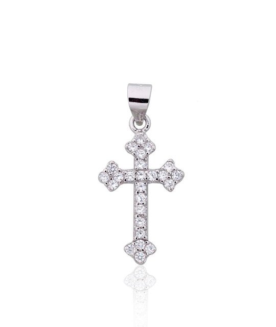 Silver pendant, Silver 925°, Rhodium (Plating), Zirkons