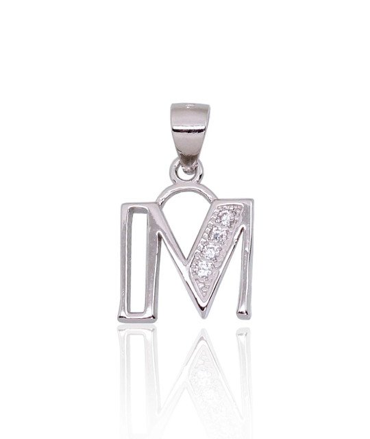 Silver pendant, Silver 925°, Rhodium (Plating), Zirkons