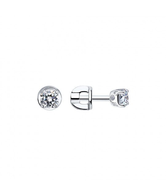 Silver earrings SOKOLOV with cubic zirkonia