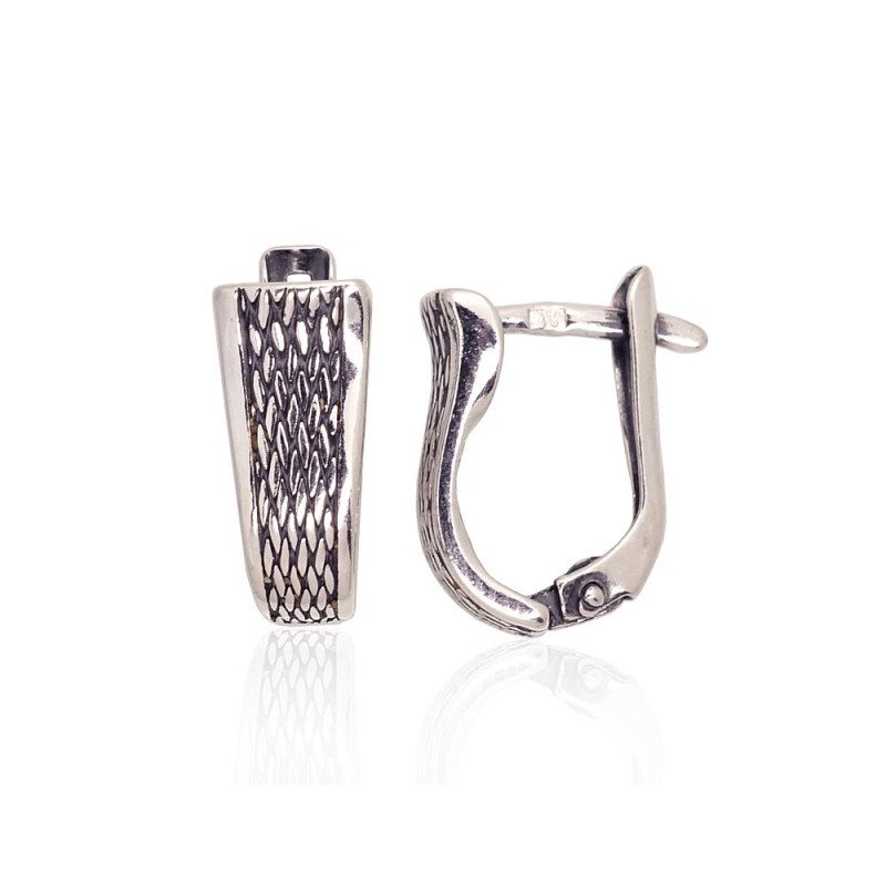 Серебряные серьги на английском замке, Серебро 925°, оксид (покрытие)