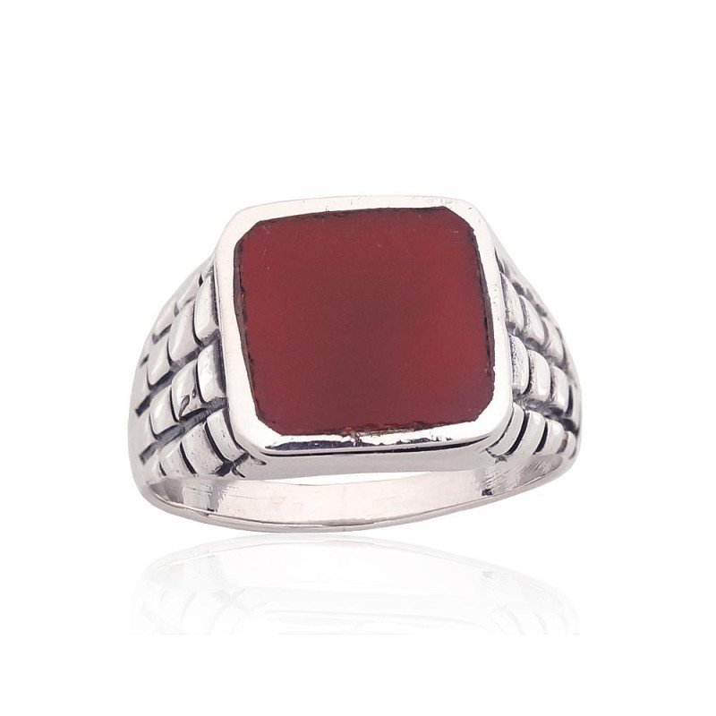 Hõbesõrmus, Hõbe 925°, oksüüd (kate), Serdolik