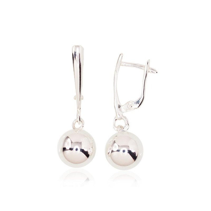 Silver earrings with 'english' lock, Silver 925°