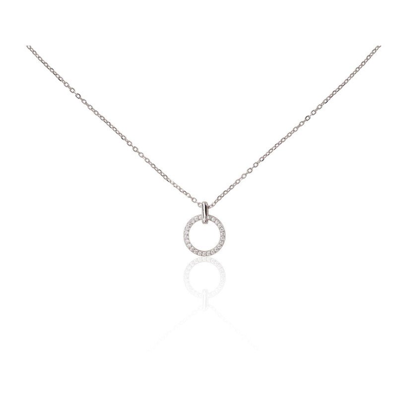 Серебряное колье, Серебро 925°, родий (покрытие), Цирконы