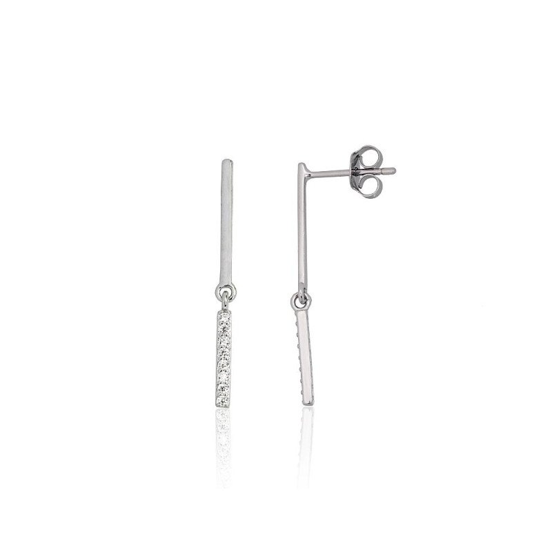 Hõbedast naelkõrvarõngad, Hõbe 925°, roodium (kate), Tsirkonid