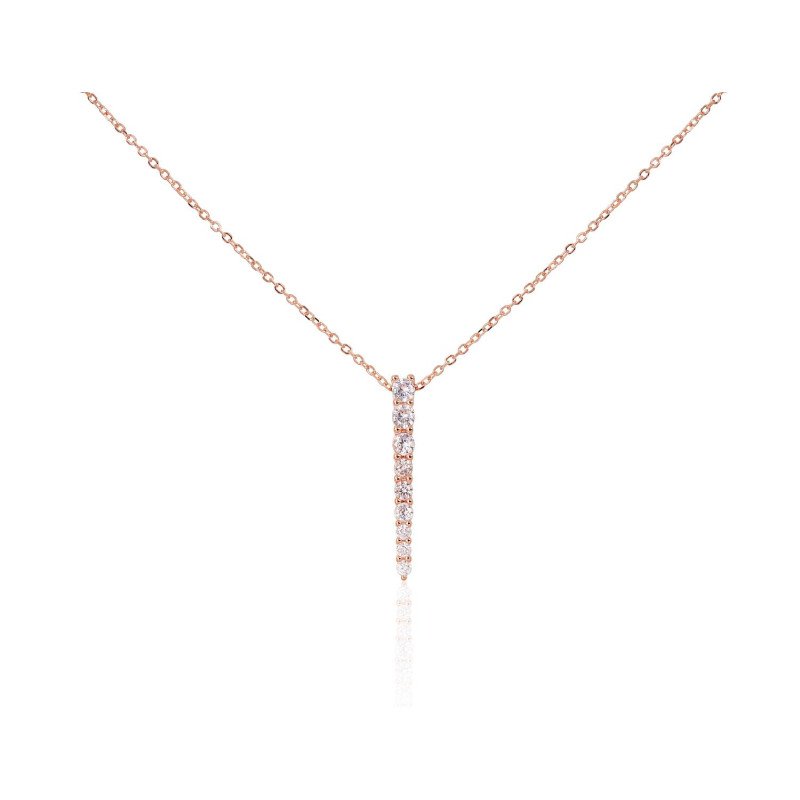 Серебряное колье, Серебро 925°, красное золото (покрытие), Цирконы